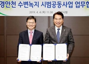 용인시-한강유역환경청, 경안천 ‘친환경 수변녹지’ 조성 업무 협약 체결