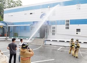 양평공사, 양평소방서와 합동소방훈련 실시