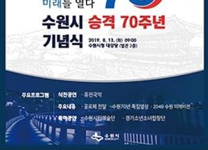 수원시, 시 승격 70주년 다양한 기념행사 마련… 13일 시청 대강당서 기념식