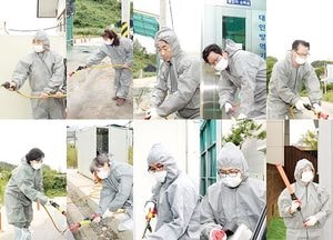 파주시의회 의원들, 거점소독시설서 방역 활동 ‘구슬땀’