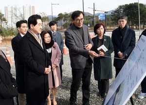 의정부시장 국민체육센터 공사 현장 점검