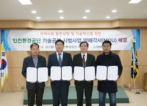 인천환경공단, 3개사와 환경기술 혁신 MOU 체결
