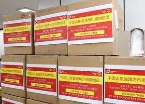 "안양시와 25년 우정", 중국 웨이팡시 보건용마스크 3만장 보내와