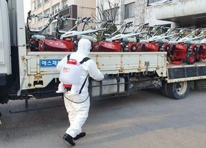 옹진군,  신규 구입 농기계도 방역 후 배치