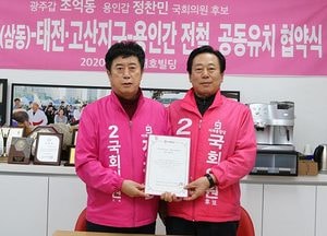 미래통합당 조억동·정찬민 후보, 전철 공동 유치 협약
