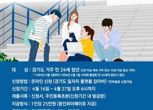 용인시, 청년기본소득 신청 접수···이달 27일까지