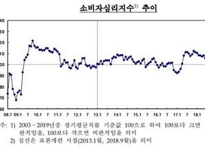 이달 소비심리지수 12년만에 최저