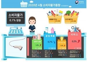 4월 소비자물가 0.1% 상승에 그쳐