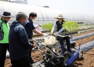 안성시, 고추심는 승용 채소이식기 개발..‘연시회’ 개최