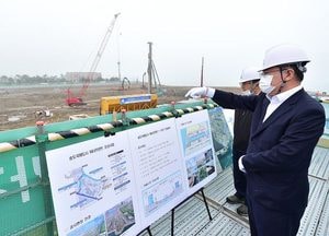 박남춘 인천시장 송도국제도시 워터프런트 조성사업 현장 방문