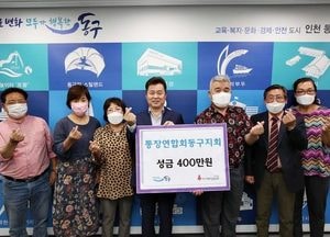 통장연합회  동구지부, 이웃 돕기 성금 기탁