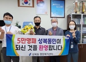 용인시 수지구 성복동 인구 5만명 넘어