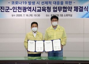 옹진군-시교육청 코로나 발생 시 선제적 대응 업무협약