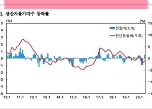 6월 생산자물가, 5개월 만에 오름세 반전