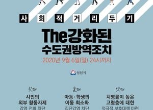 성남시, 강화된 사회적 거리두기 2단계 실시