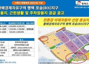 평택 포승지구 지원시설 용지 공급...내달 5~8일 경쟁입찰