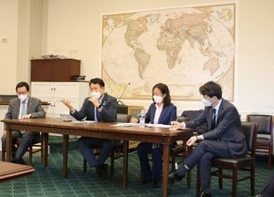 민주당 한반도TF 소속 대표단 ‘방미’···송영길 “남북미 관계 발전 도출해야”