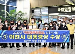 이천시 ‘2020 국민행복민원실’ 평가서 최우수 ‘대통령상’ 수상