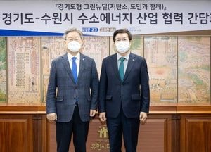 ‘수소용품검사지원센터’ 수원시 유치 의기투합…이재명-염태영, 협업 유치 간담회