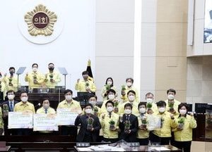 사랑의 꽃 나눔으로  인천화훼인 주름 편다…인천시의회, 화훼농가 돕기 릴레이