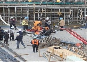구리 갈매지 현장, 펌프카 쓰러지며 인부 덮쳐··· ‘2명 매몰’