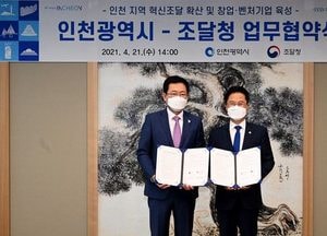 인천시-조달청, 창업·벤처기업 판로 지원 업무협약 체결