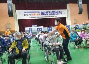 [포토] 파주시 ‘코로나19’ 백신 접종 ‘구슬땀’...만 75세 이상 어르신 日 1000명 접종