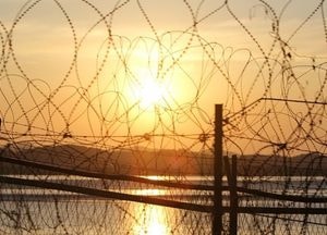[포토] 파주 자유로변 철책 너머 황홀한 '일출'