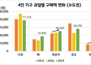 경기도농업기술원, 수도권 가구 과일값으로 1년에 34만4천원 썼다