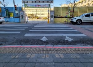 '스마트폰 좀비족' 교통사고 예방효과 '바닥 신호등' 탁월