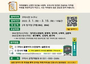 구리시, 지하철 8호선 연장 별내선 역명 시민 선호도 조사