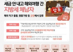 ‘해외여행시 구매한 체납자 명품백 등 공항서 압류’...오는 6월부터
