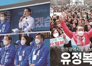박남춘(민주)·유정복(국힘) 인천시장 후보···본격 선거운동 레이스