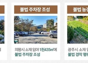 도 특사경, 주차장 조성 등 ‘임야 무단훼손 행위 53건 적발’