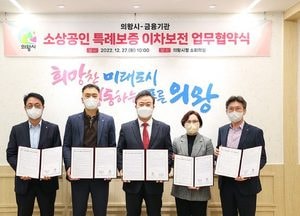 의왕시, 소상공인 특례보증 이자 차액 보전 협약