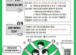 의왕시진로지원센터, 대학생서포터즈 ‘청춘기록’ 3기 모집...다음 달 20일까지