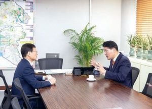 강범석 서구청장, 도시공사 사장 만나 “물류창고 철회 힘써 달라” 요청