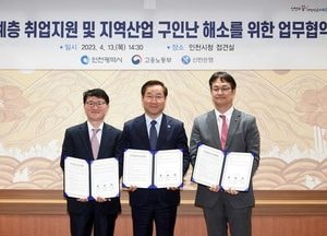인천 뿌리·반도체 산업 구인난 해소 함께 해결...인천시, 노동청·신한은행과 협약
