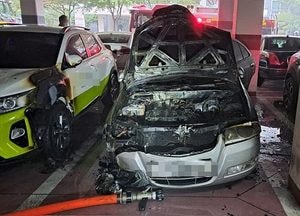 용인 아파트 지하주차차량서 불...출근길 주민이 발견