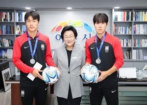 김경희 시장 “이천이 낳은 멋진 축구선수 김명준·백인우 만나”