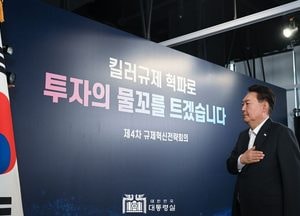국기에 대한 경례하는 윤석열 대통령