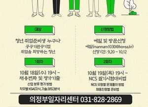 의정부시 ‘공공기관 대비 온라인 NCS 취업전략 특강’ 참여자 모집