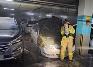 용인 기흥구 아파트 지하주차장 차량서 불, 20분 만에 진화