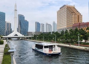 인천경제청, 전기 선박 내달 15일부터 운영...45명 탑승 가능 '현재 시험운전 중'