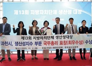 과천시 ‘지방자치단체 생산성대상’ 최우수 영예
