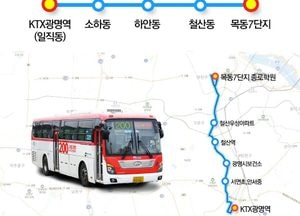 광명시, KTX광명역↔목동 일반좌석버스 노선 신설...26일부터 운행