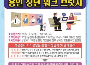 용인특례시, 맞춤형 진로상담·컨설팅 받을 청년 35명 모집