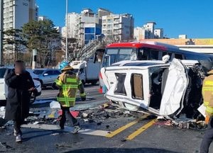 고양 행신동 사거리서 SUV↔버스 등 6중 추돌사고...15명 부상