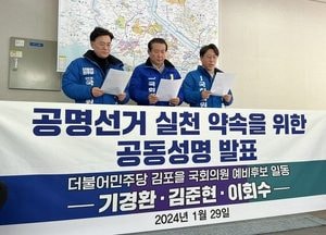 민주당 김포을 국회의원 예비후보, 불공정 경선 논란 불거져