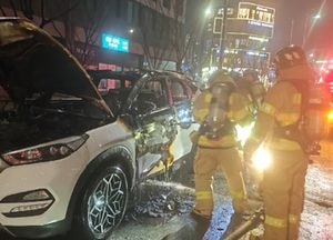 수원 고등동서 운행 중인 차량에 불, 인명피해 없어